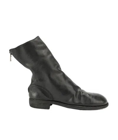 Guidi High Boot With Zip Back In Black