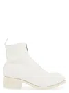 Guidi Unisex White Horse And Calf Leather Boots With Elegant Side Zip In White