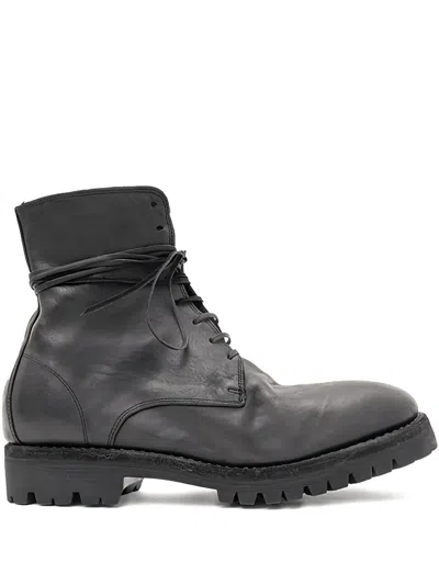 GUIDI HORSE LEATHER LACE-UP BOOTS