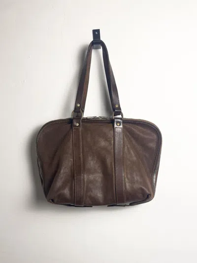 Pre-owned Guidi Horse Leather Weekender In Brown