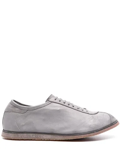 Guidi Lace-up Leather Snekears In Grey