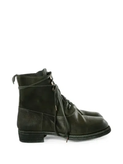 Guidi Lace-up Ankle Boots In Green