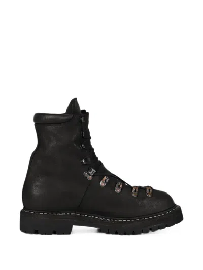 Guidi Lace-up Leather Ankle Boots In Multi