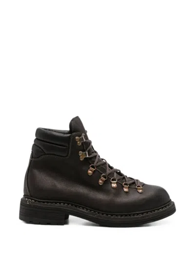 Guidi Lace-up Leather Hiking Boots In Black