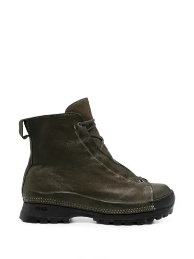 Guidi Lace-up Leather Hiking Boots In Green