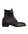 Guidi Stivale Allacciato In Pelle Con Zip In Black