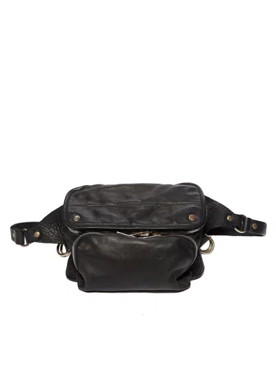 Guidi Leather And Nylon Pouch In Black