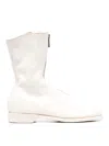 Guidi Front-zipped Fitted Boots In White