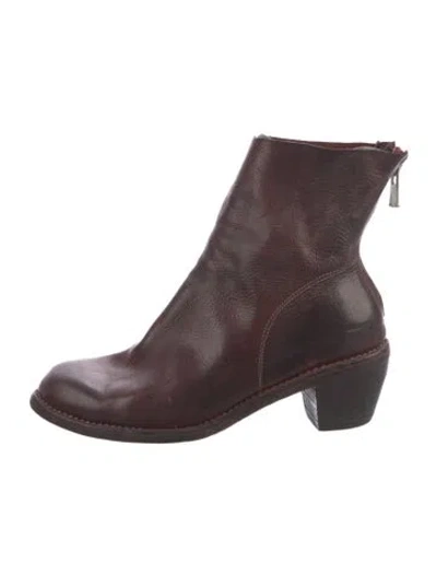 Pre-owned Guidi Leather Boots In Burgundy