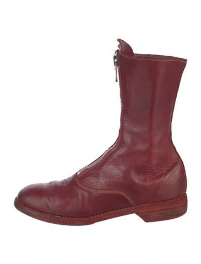 Pre-owned Guidi Leather Boots In Red