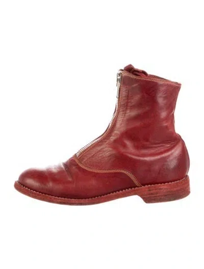 Pre-owned Guidi Leather Boots In Red