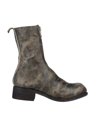 Guidi Leather Boots With Front Zip In Black