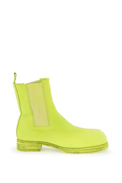 Guidi Leather Chelsea Ankle Boots In Yellow