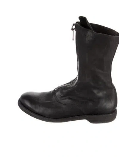 Pre-owned Guidi Leather Combat Boots In Black