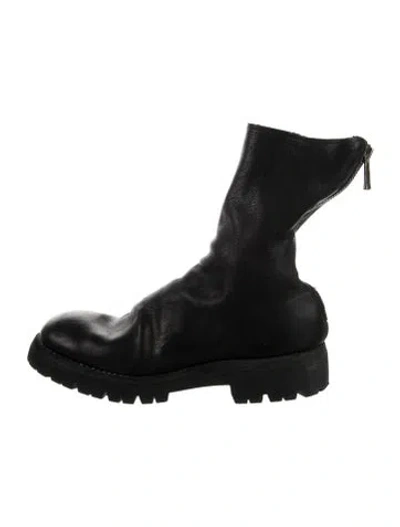 Pre-owned Guidi Leather Combat Boots In Black