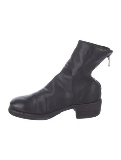 Pre-owned Guidi Leather Combat Boots In Black