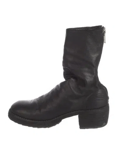 Pre-owned Guidi Leather Combat Boots In Black