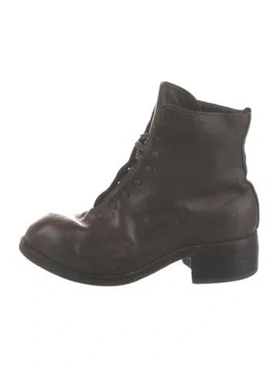 Pre-owned Guidi Leather Combat Boots In Brown