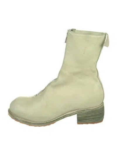 Pre-owned Guidi Leather Combat Boots In Green