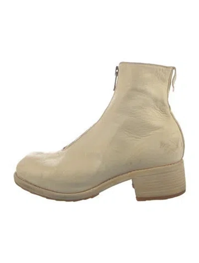 Pre-owned Guidi Leather Distressed Accents Boots In Neutral