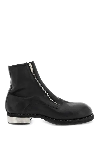 GUIDI LEATHER DOUBLE-ZIP ANKLE BOOTS