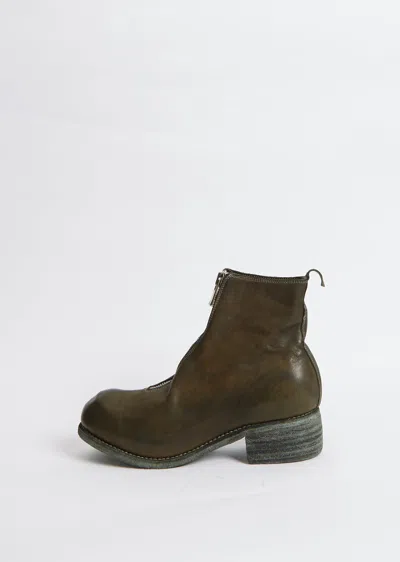Guidi Leather Front Zip Boot Pl1— Green