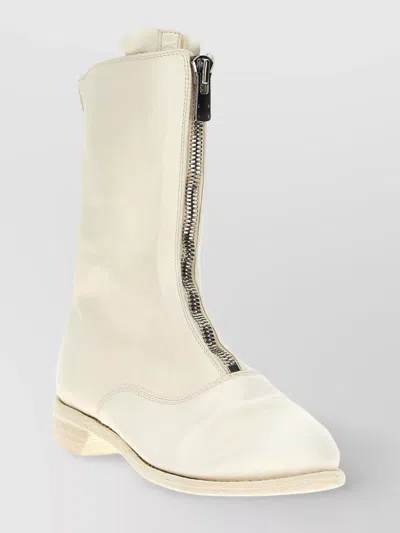 Guidi Leather Mid-calf Round Toe Flat Boots