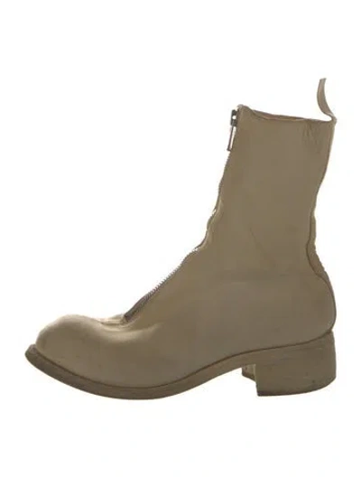 Pre-owned Guidi Leather Moto Boots In Green