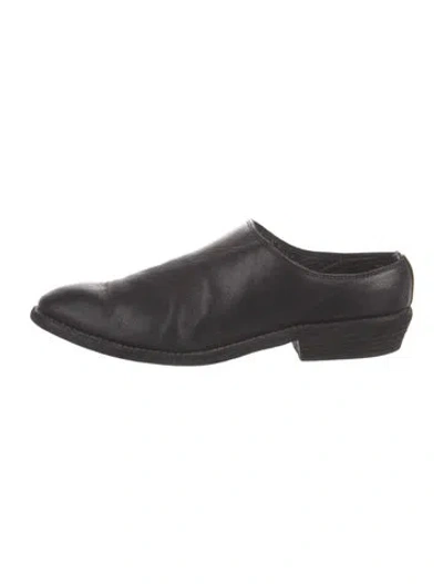 Pre-owned Guidi Leather Mules In Black