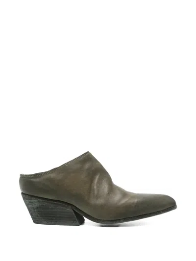 Guidi Leather Mules In Green