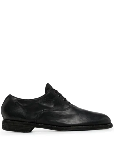 Guidi Leather Oxford Shoes In Schwarz