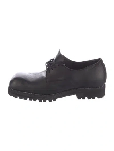 Pre-owned Guidi Leather Oxfords In Black/blue