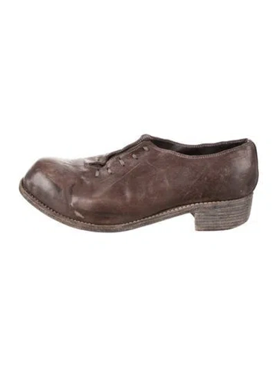 Pre-owned Guidi Leather Oxfords In Brown