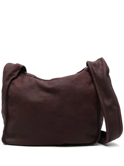 Guidi Leather Shoulder Bag In Red