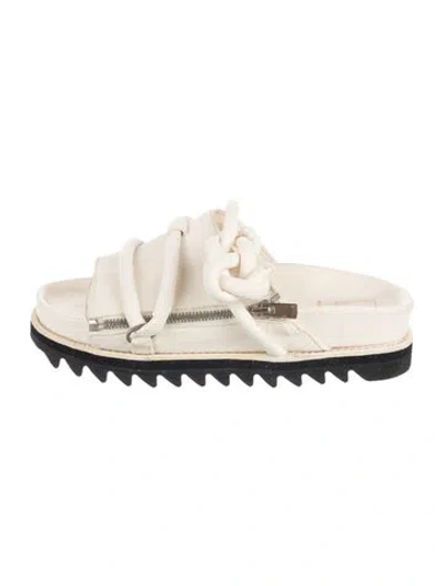 Pre-owned Guidi Leather Slides In Neutrals