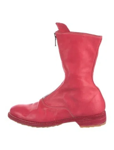 Pre-owned Guidi Leather Sock Boots In Red