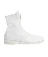 Guidi Front-zipped Fitted Boots In White