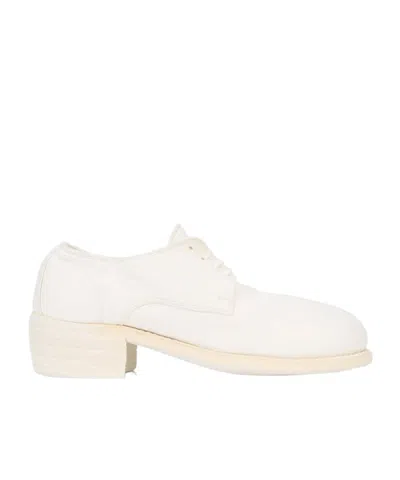 Guidi Logo Derby Shoes In White