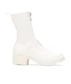 Guidi Pl2 Front Zipper And Ankle Boots In White