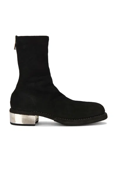 Guidi Metal Heel Back Zip Boot In White