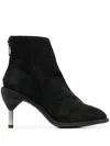 Guidi Metal-heel Suede Boots In Black