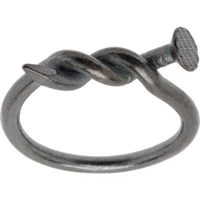 Guidi Nail Twisted G-an38 Ring In Silver
