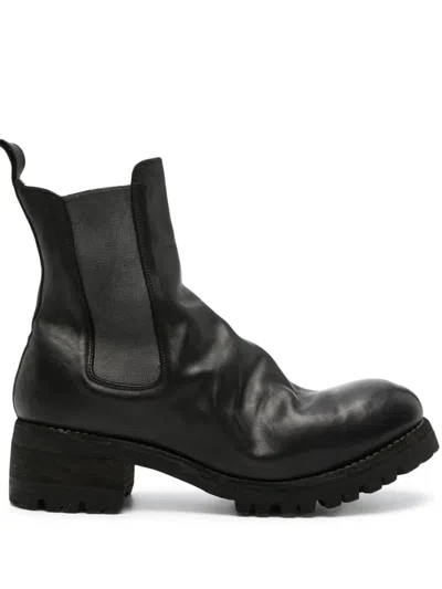 Guidi Pl07v Leather Ankle Boots In Black