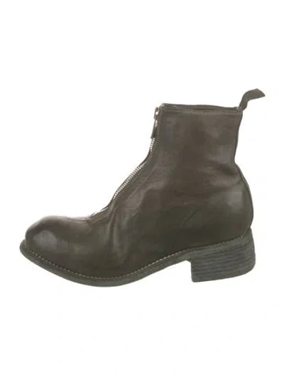 Pre-owned Guidi Pl1 Horse Leather Combat Boots In Green