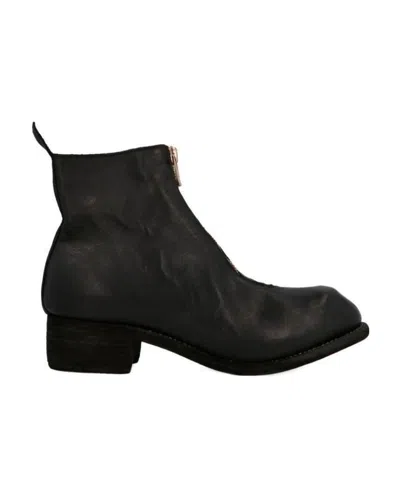 Guidi Pl1 Series Front Zipper And Ankle Boots In Black