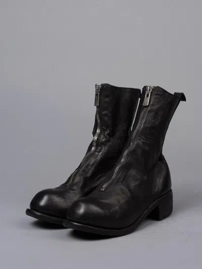 Pre-owned Guidi Pl2 Front Zip Boots In Black