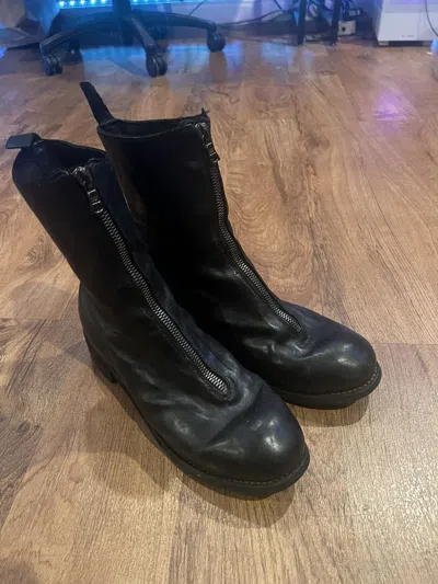 Pre-owned Guidi Pl2 Front Zip Boots In Black