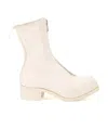 Guidi Pl2 Front Zipper And Ankle Boots In White