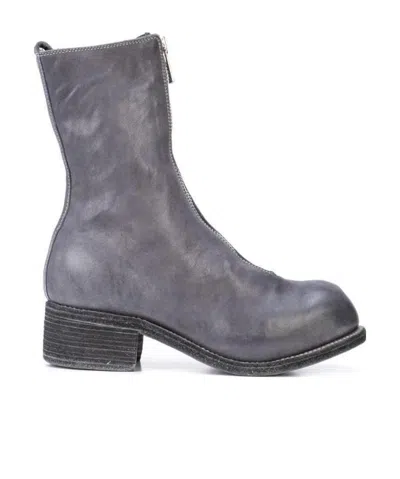 Guidi Pl2 Front Zipper Short Boots In Black