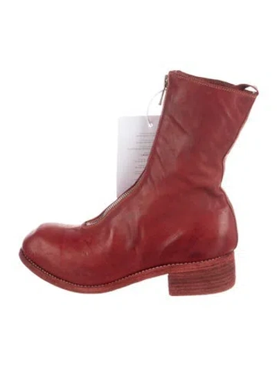Pre-owned Guidi Pl2 Leather Boots W/ Tags In Red